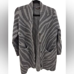 J. McLaughlin Gray Zebra Cardigan
